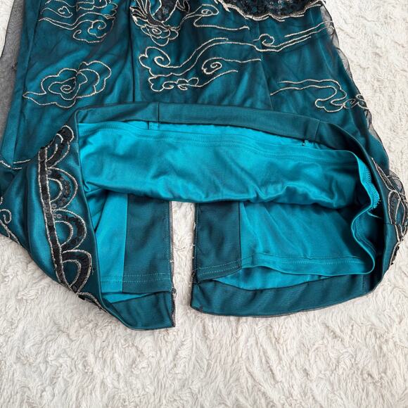 New Sue Wong Nocturne embroidered dragon maxi dress long gown cocktail nwt 2 - Picture 9 of 16